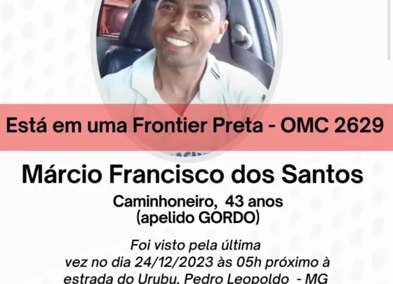 Caminhoneiro de Pedro Leopoldo está desaparecido desde domingo (24)