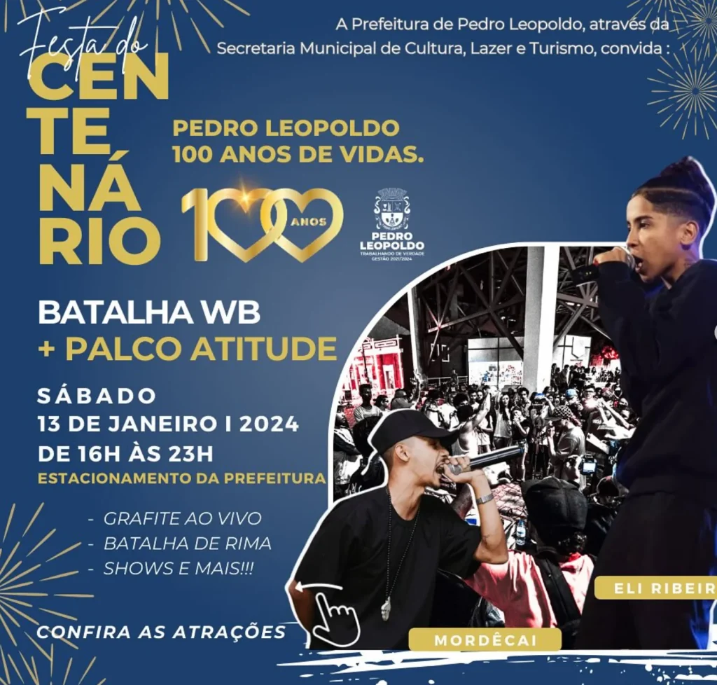 “Batalha WB dos 100 Anos” marca início da programação dos 100 Anos de Pedro Leopoldo
