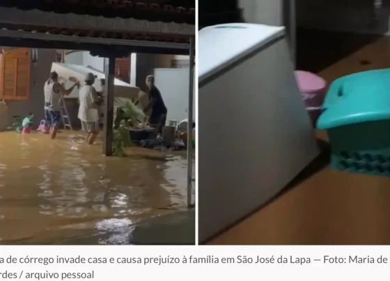 Famílias têm casas tomadas pela água em São José da Lapa: ‘Não tenho para onde ir’