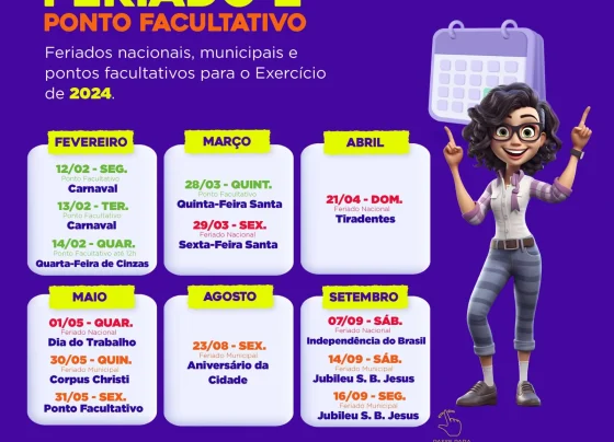 Prefeitura de Matozinhos estabelece Feriados e Pontos Facultativos para 2024
