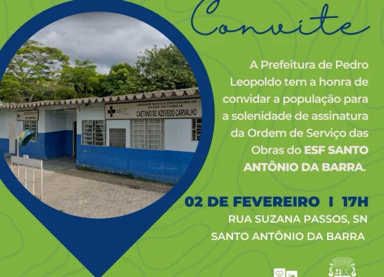 Pedro Leopoldo anuncia assinatura da Ordem de Serviço para obras no ESF Santo Antônio da Barra
