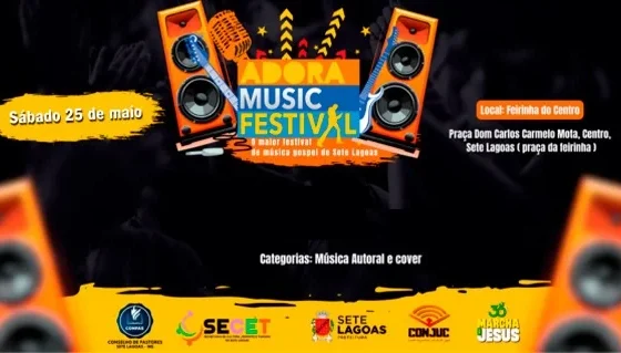 Adora Music Festival é neste sábado, 25, com apoio da Prefeitura de Sete Lagoas