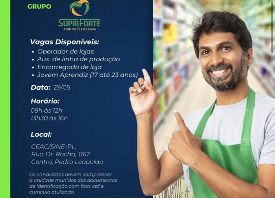 Processo Seletivo do Grupo Supri Forte em Pedro Leopoldo