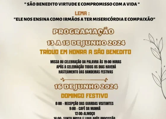 4ª Festa de São Benedito será neste domingo em Matozinhos; Tríduo se inicia nesta quinta (13)