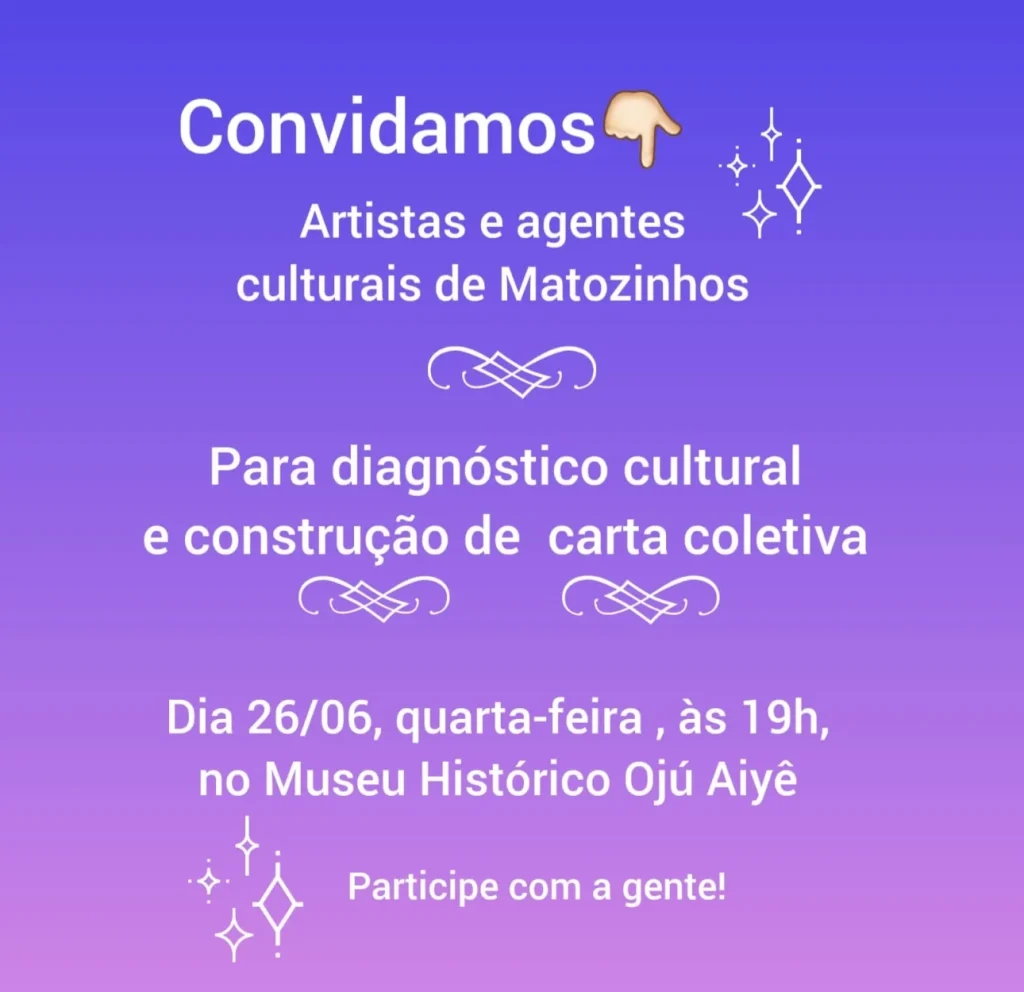 Encontro de Diagnóstico Cultural acontecerá hoje em Matozinhos