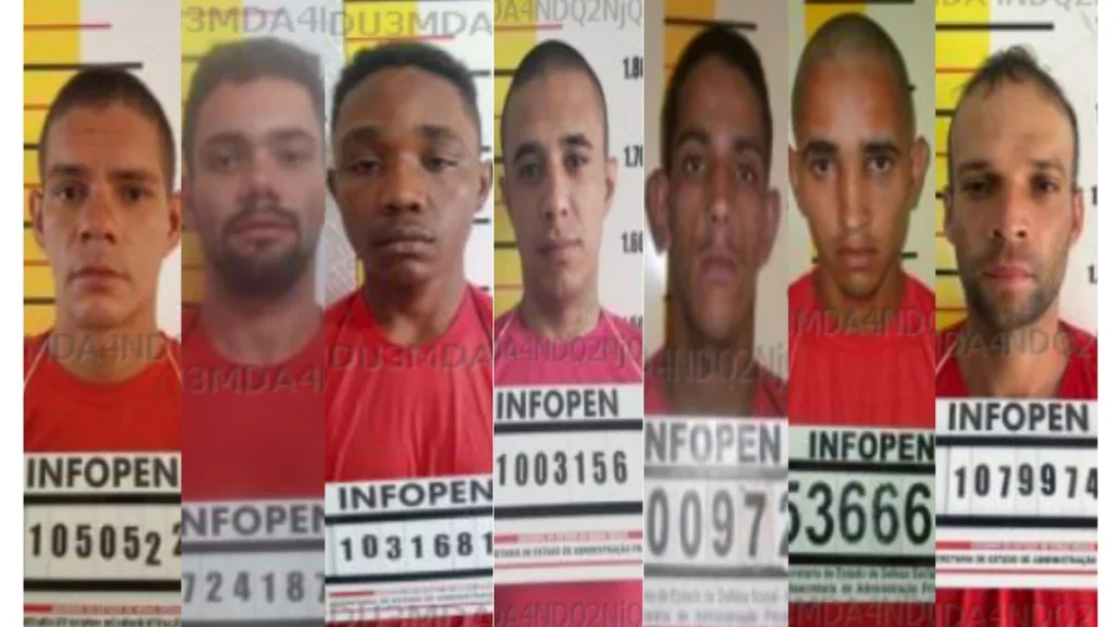 Sete detentos fogem de presídio e roubam carro em MG; saiba quem são