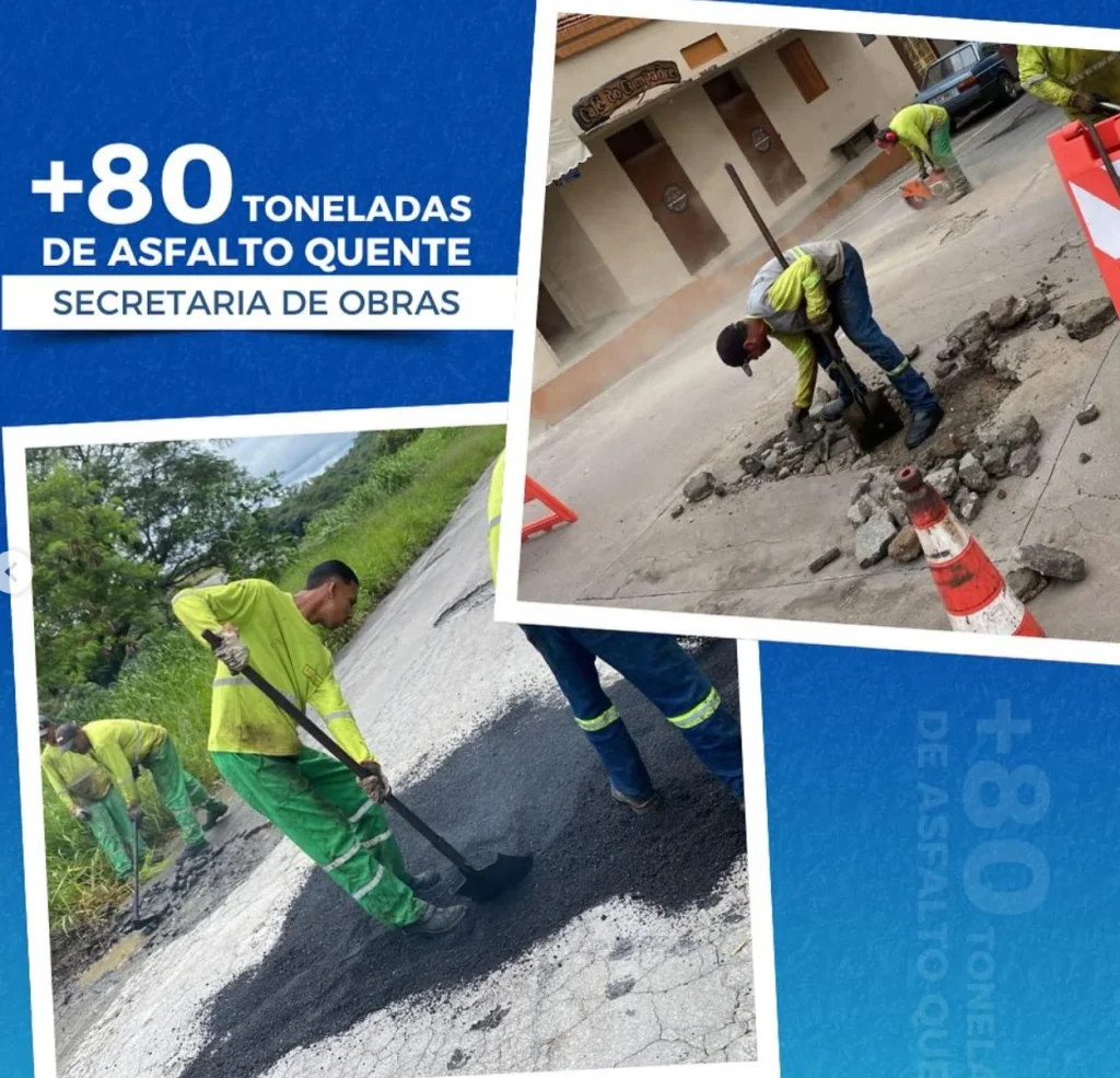 Pedro Leopoldo aplica mais de 80 toneladas de asfalto quente em várias vias da cidade