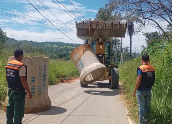 Defesa Civil reforça interdição de ponte entre Ferreira e Tapera em Pedro Leopoldo