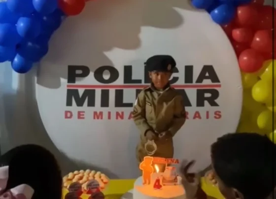 Aniversário especial com presença da PM encanta criança em Matozinhos