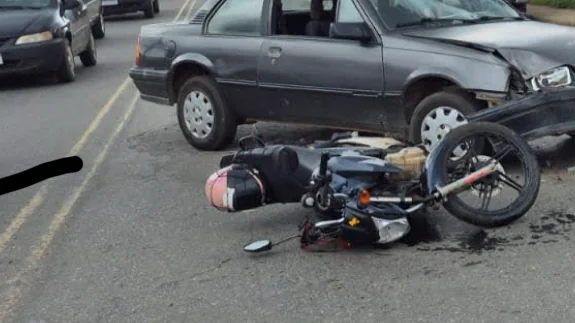 Motociclista fica ferido em acidente na MG-424, em Matozinhos