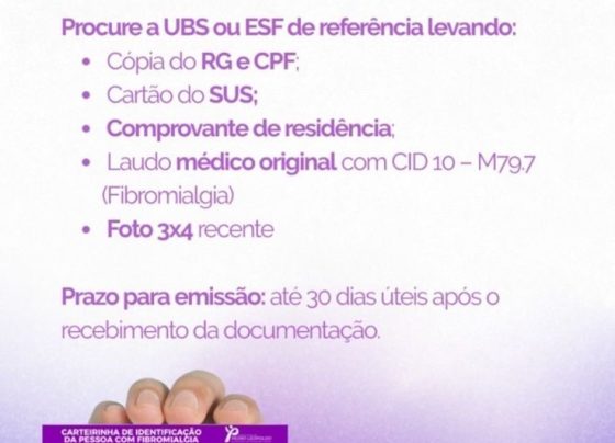 Carteirinha de Fibromialgia já pode ser solicitada em Pedro Leopoldo; veja como fazer