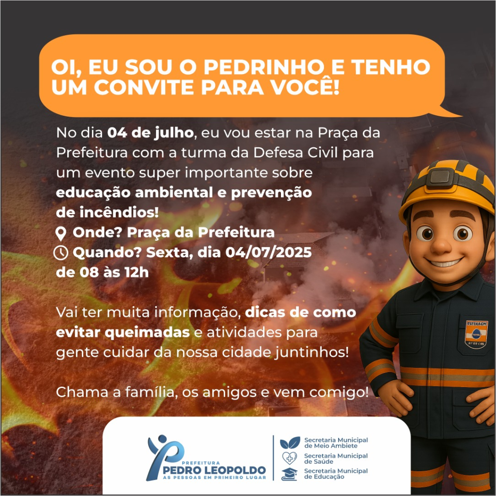 Defesa Civil de Pedro Leopoldo promove ação de prevenção a incêndios nesta sexta (04)