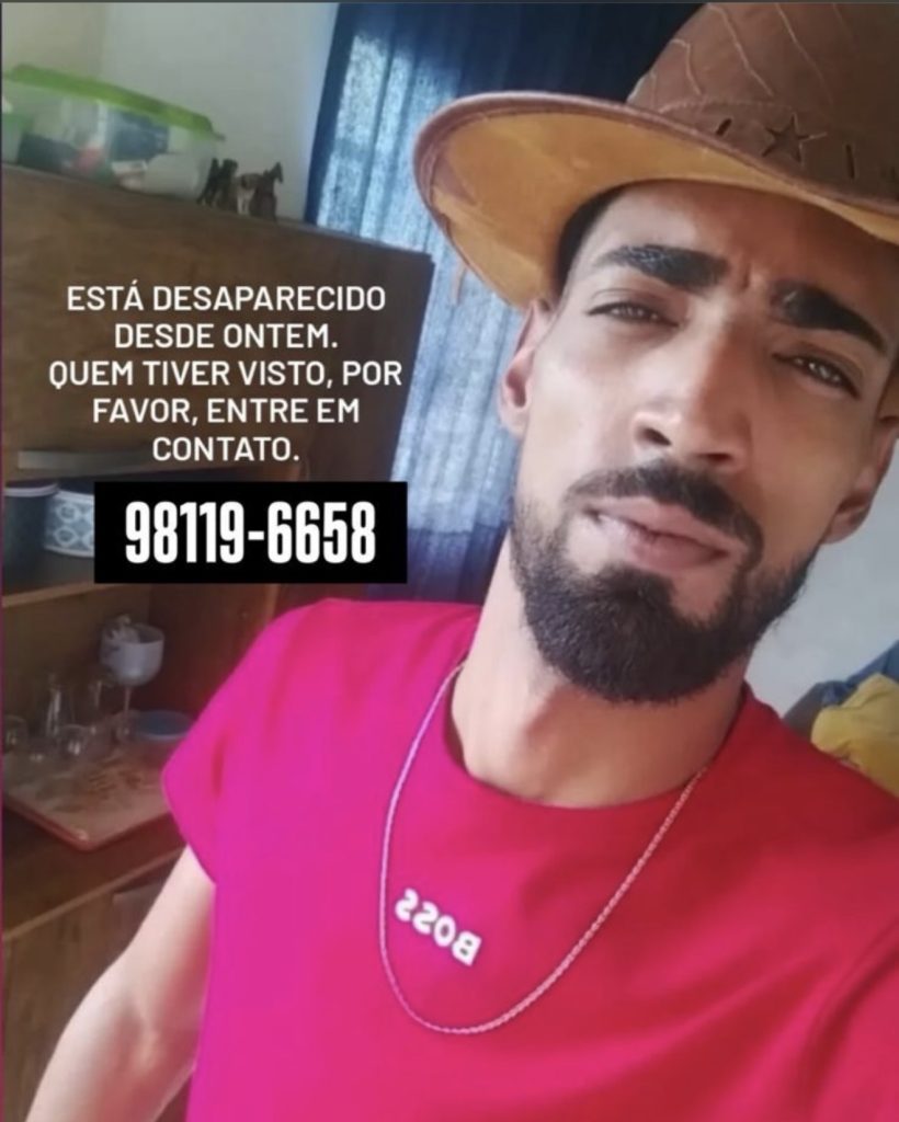 Jovem de 24 anos está desaparecido em Pedro Leopoldo; família pede ajuda