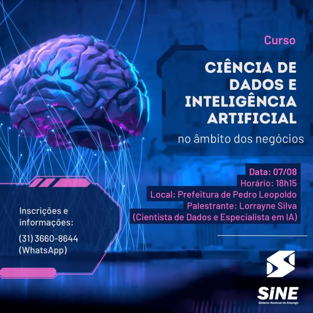 Pedro Leopoldo recebe curso gratuito sobre Ciência de Dados e Inteligência Artificial nos negócios