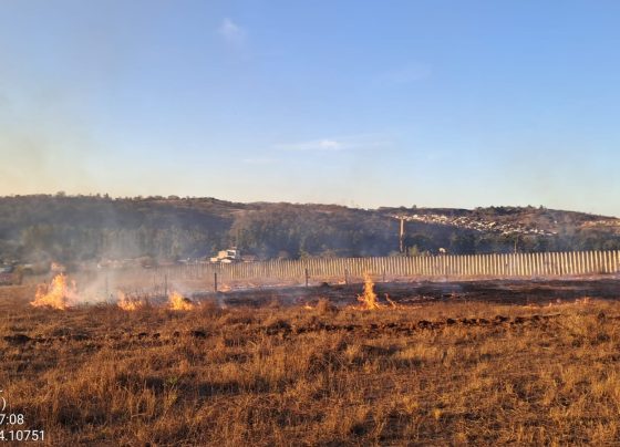 Defesa Civil de Matozinhos combate incêndio próximo ao Cemitério Novo