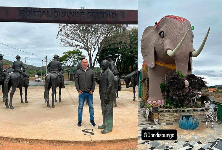 Técnico visitou cidade nesta segunda-feira (20) / Foto: Instagram / Leonardo Jardim