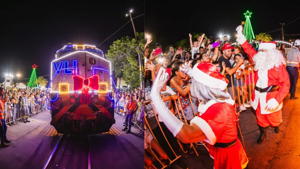 Papai Noel sobre trilhos: locomotiva iluminada passará por Pedro Leopoldo no dia 3 de dezembro às 18h30