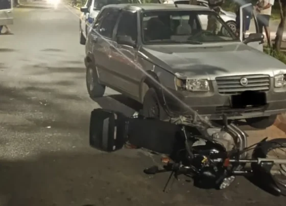 Acidente envolvendo moto e dois carros deixa feridos em Sete Lagoas