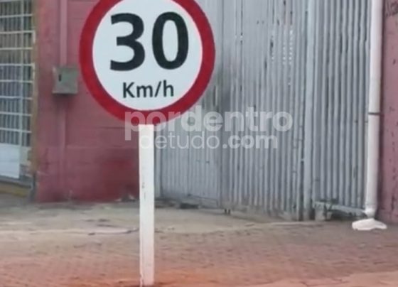 VÍDEO: Placa de 30 km/h chama atenção por tamanho e altura em avenida de Matozinhos
