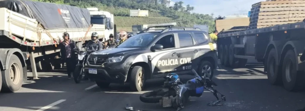 ATUALIZAÇÃO: Motociclista de 40 anos, morador de Pedro Leopoldo, fica gravemente ferido em acidente na MG-424