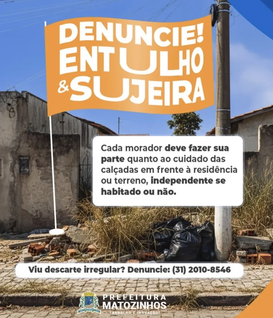 Prefeitura reforça canal para denúncias de descarte irregular em Matozinhos