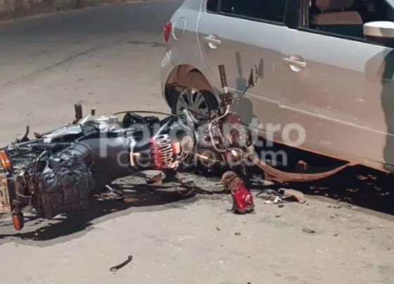 Acidente entre carro e moto e deixa dois feridos em Pedro Leopoldo