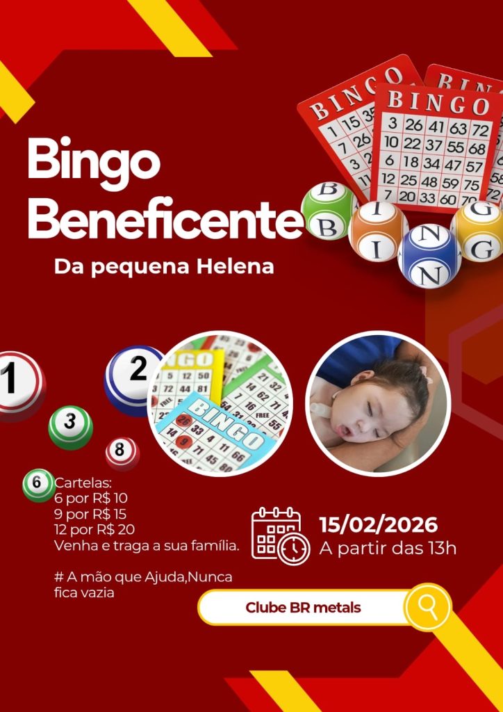 Bingo Beneficente da Helena será realizado neste domingo no Clube BR Metals