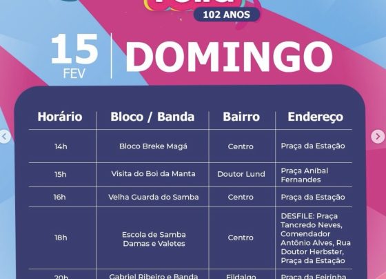 Hoje tem Breke Magá, Escola de Samba Damas e Valetes e muito mais no Carnaval de Pedro Leopoldo