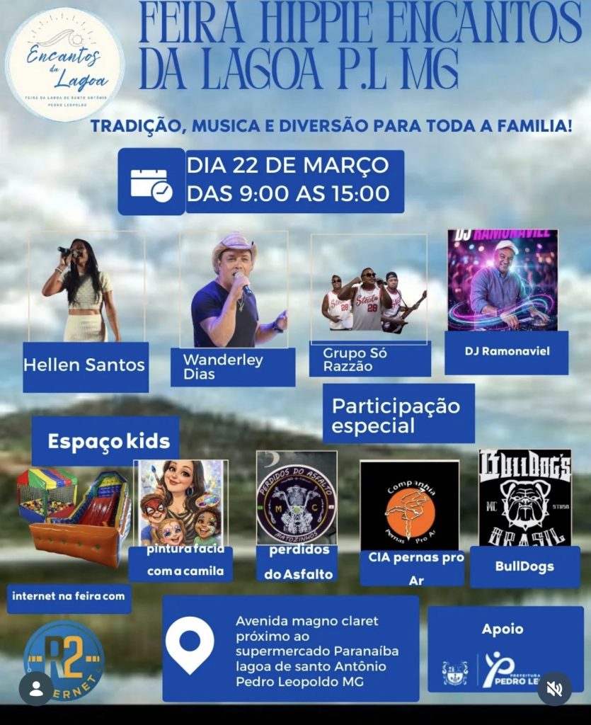 Feira Hippie Encantos da Lagoa agita Pedro Leopoldo neste domingo (22)