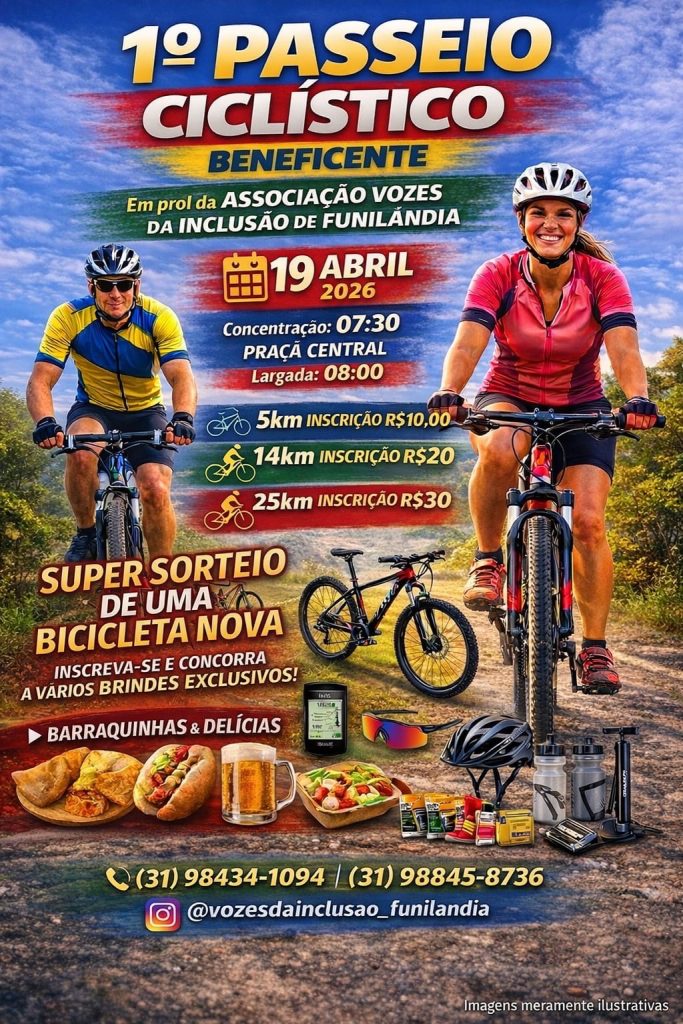 Funilândia recebe 1º Passeio Ciclístico Beneficente em apoio a crianças com transtornos do neurodesenvolvimento