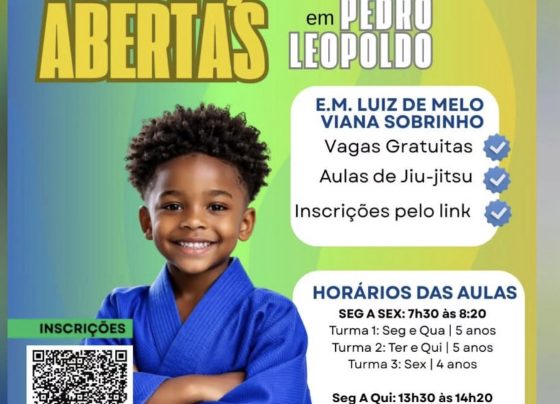 Inscrições abertas para aulas gratuitas de jiu-jitsu voltadas a crianças em Pedro Leopoldo