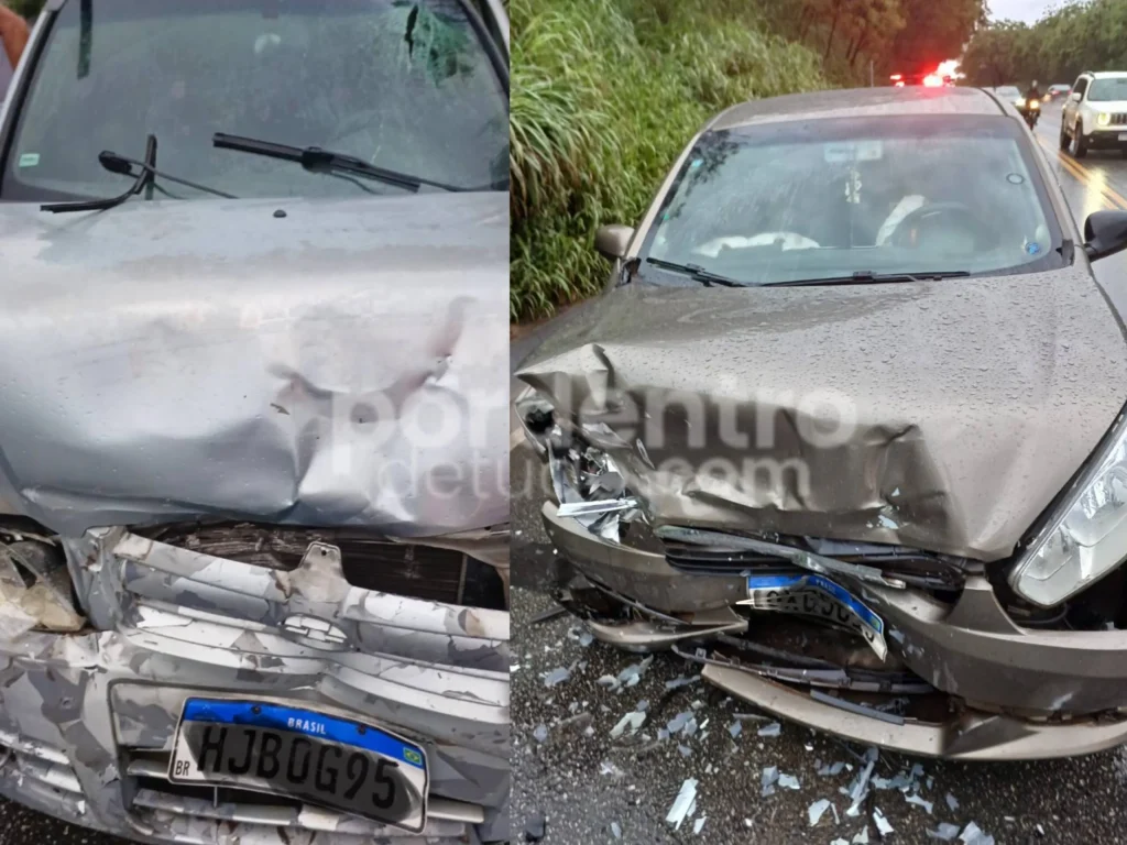 Motorista na contramão provoca acidente frontal na MG-424 em Pedro Leopoldo