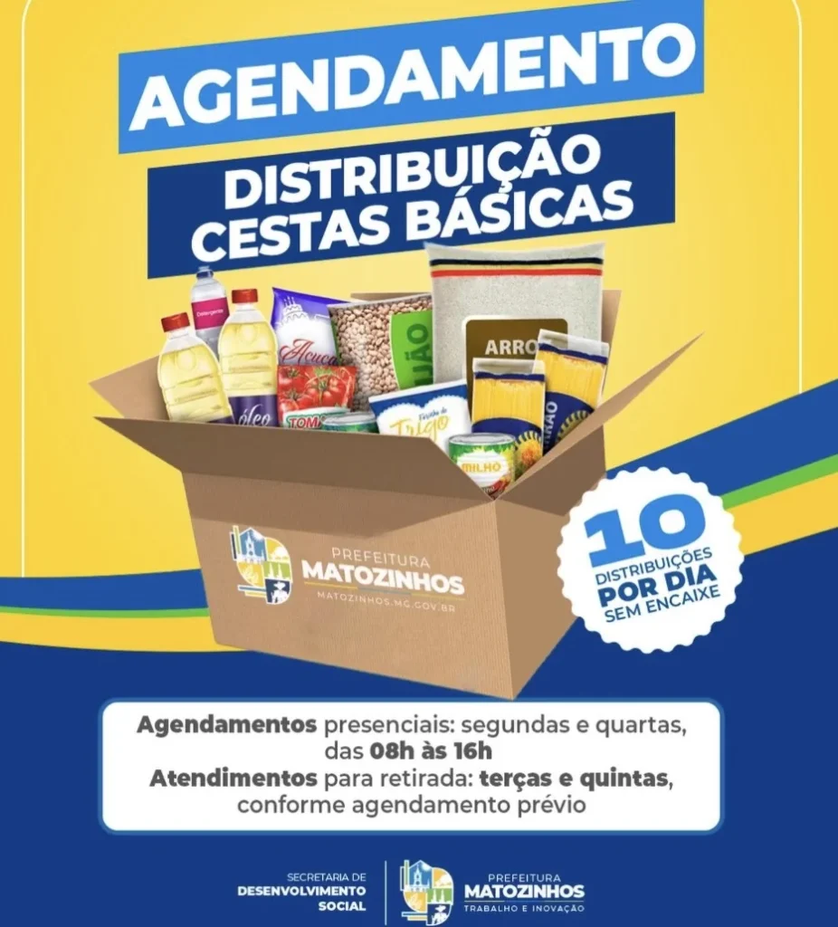 CRAS de Matozinhos passa a atender cestas básicas com agendamento