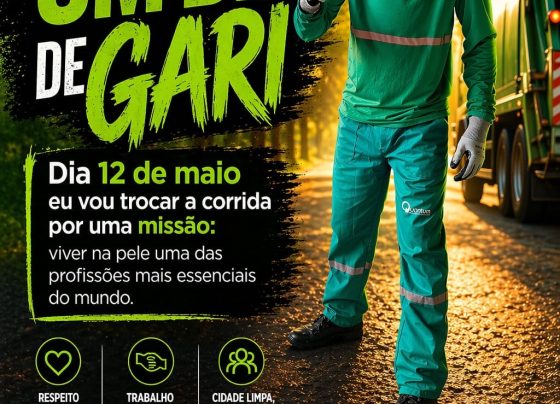 Corredor de Pedro Leopoldo anuncia desafio de viver um dia como gari