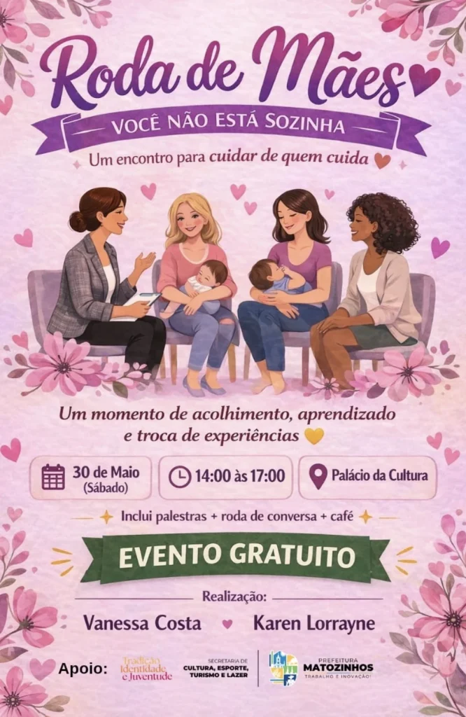 Encontro gratuito reúne mães de primeira viagem em Matozinhos e propõe rede de apoio