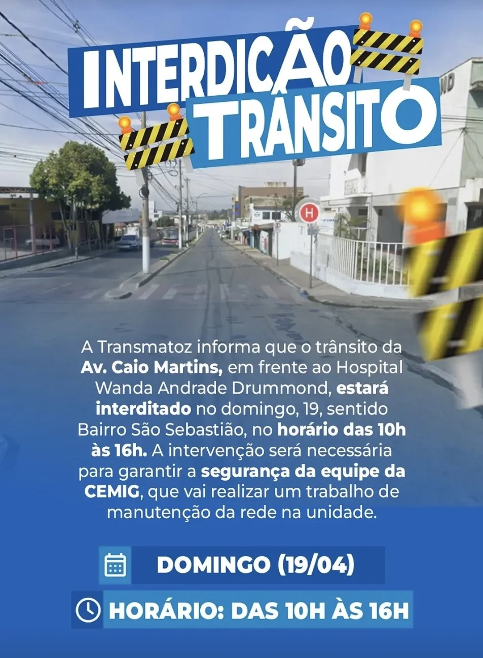 Interdição altera trânsito em avenida de Matozinhos neste domingo