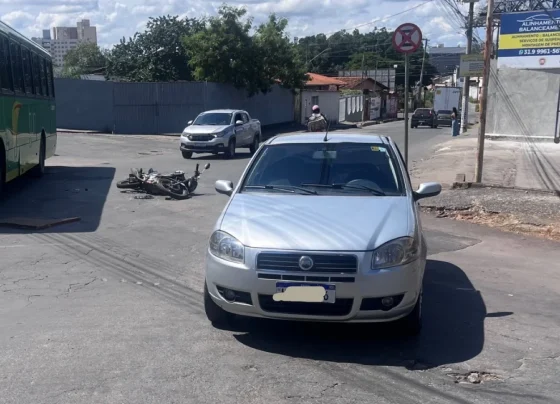 Motociclista fica ferido após batida em cruzamento em Sete Lagoas