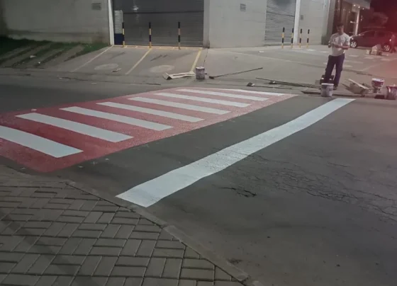 Nova faixa de pedestre é implantada em avenida de Matozinhos