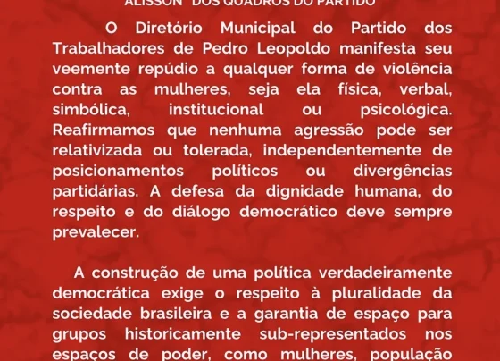 PT de Pedro Leopoldo emite nota repudiando violência política