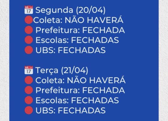 Pedro Leopoldo divulga funcionamento dos serviços no feriado