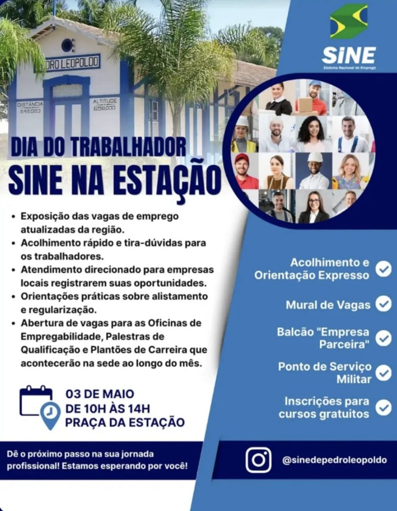 Sine promove ação especial no Dia do Trabalhador em Pedro Leopoldo