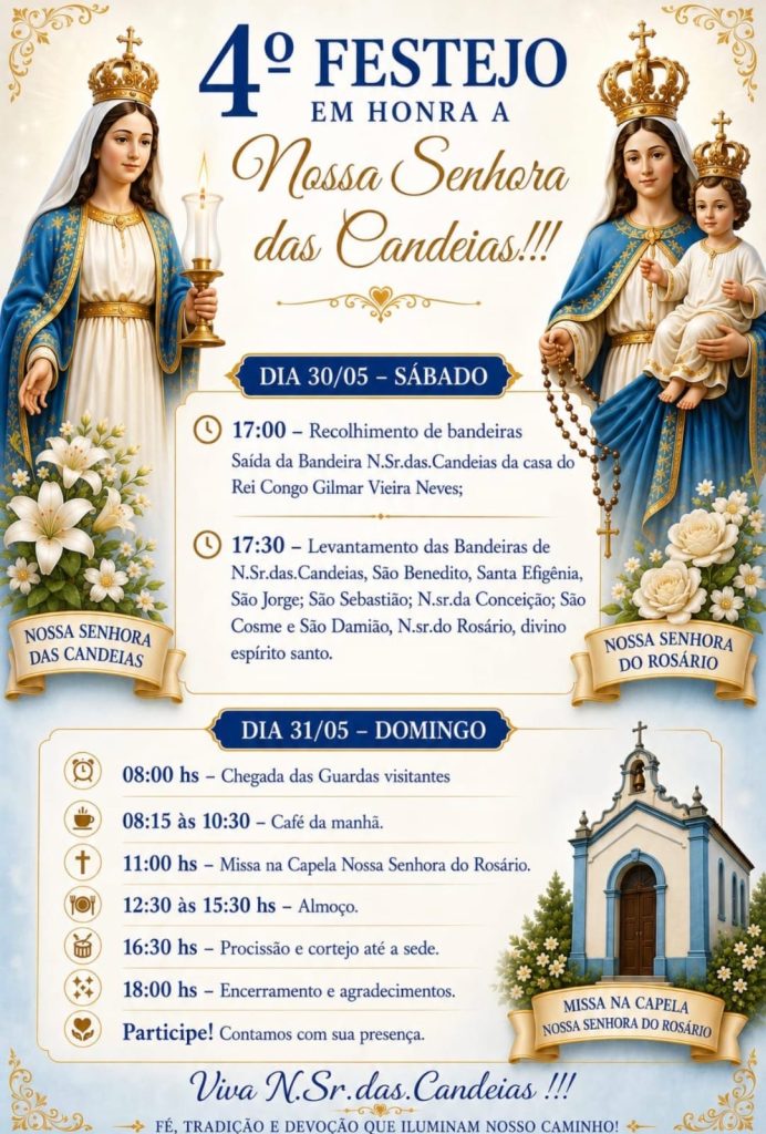 4º Festejo em Honra a Nossa Senhora das Candeias movimenta o bairro Magalhães, em Pedro Leopoldo, neste fim de semana