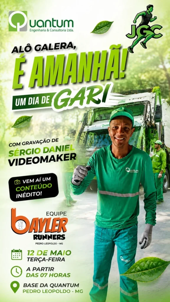 É AMANHÃ! Atleta troca corrida por coleta de lixo em desafio nas ruas de Pedro Leopoldo