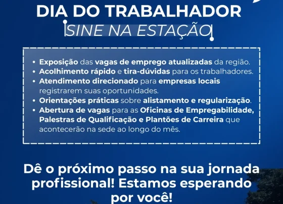 Festa do Trabalhador terá serviços de emprego na Praça da Estação de Pedro Leopoldo neste domingo