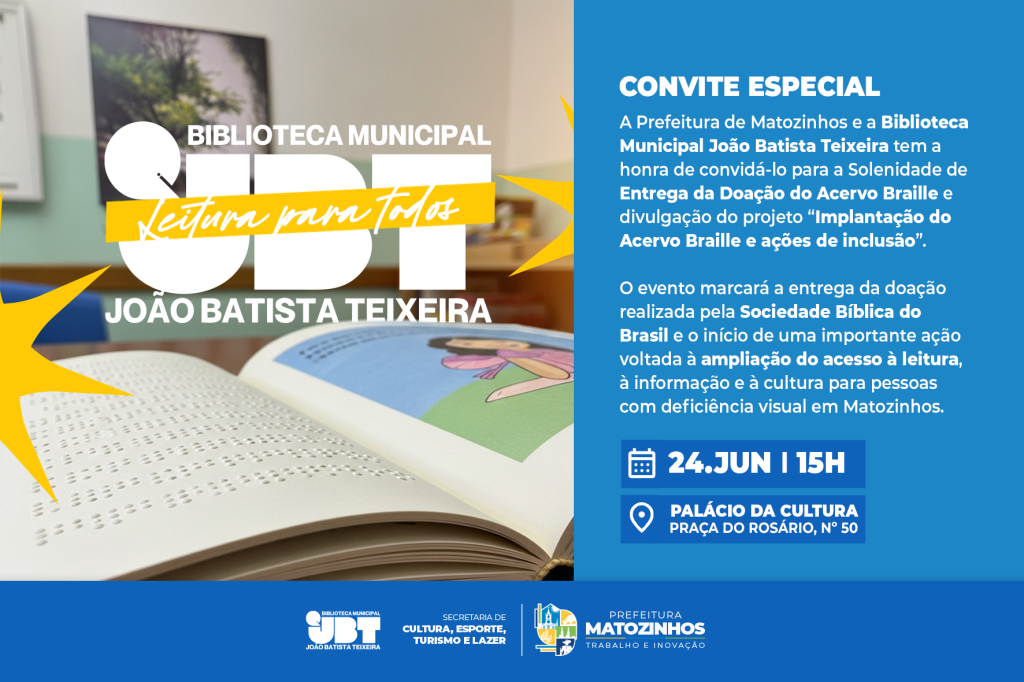 Biblioteca Municipal de Matozinhos inaugura Acervo Braille e reforça compromisso com a inclusão