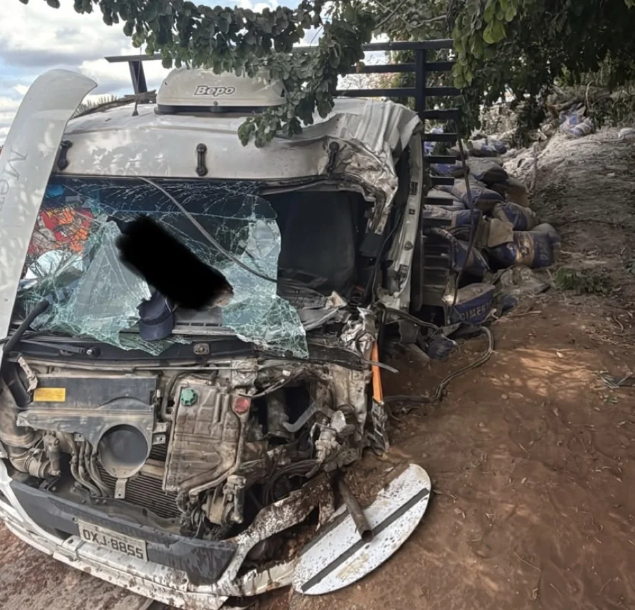 Caminhão perde freio e motorista fica gravemente ferido em Pedro Leopoldo
