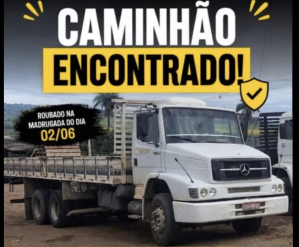 Caminhão roubado em Pedro Leopoldo é localizado e recuperado