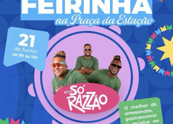 Feirinha da Praça da Estação terá artesanato, gastronomia e show do Grupo Só Razão em Pedro Leopoldo