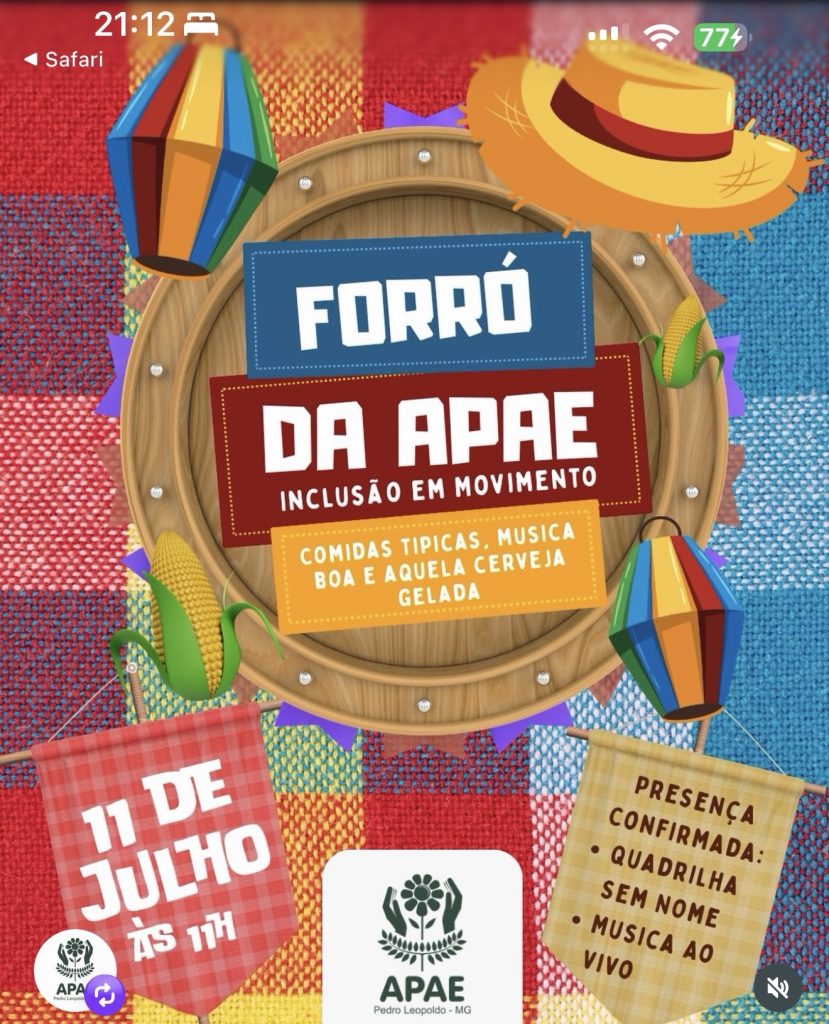Forró da APAE de Pedro Leopoldo já tem data marcada e promete reunir famílias em grande festa junina