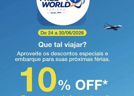 Free World Turismo lança promoção com 10% de desconto em pacotes de viagem
